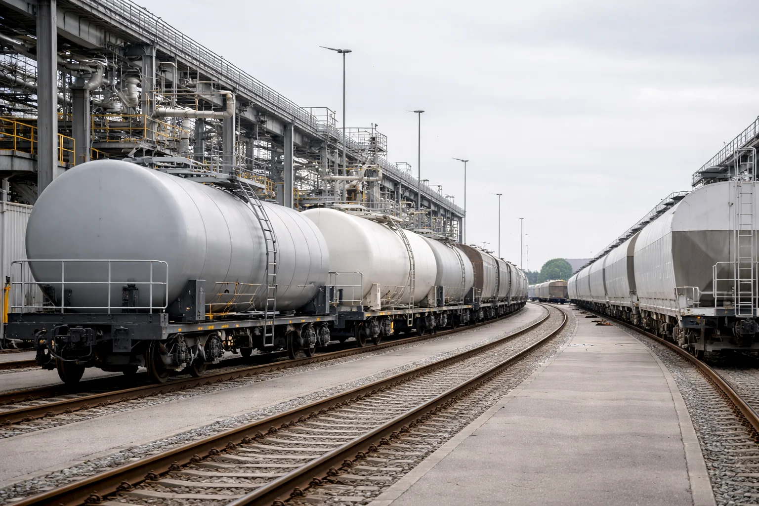 Железнодорожные цистерны на станции